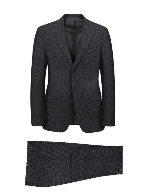 Regular Fit Grey Herringbone Men's Suit - Image product