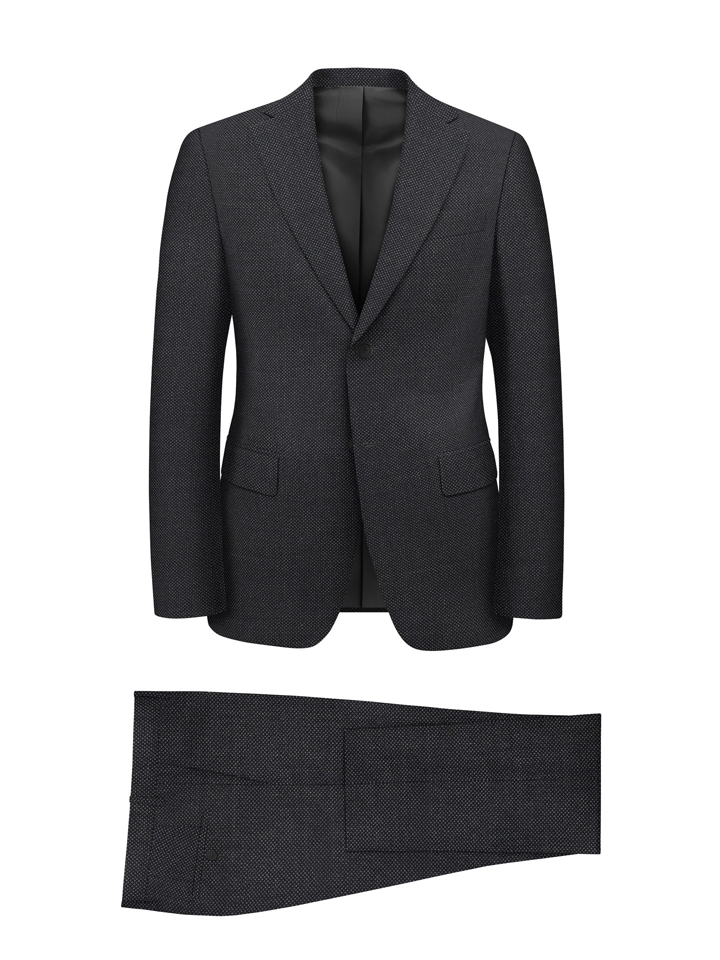 Regular Fit Grey Herringbone Men's Suit