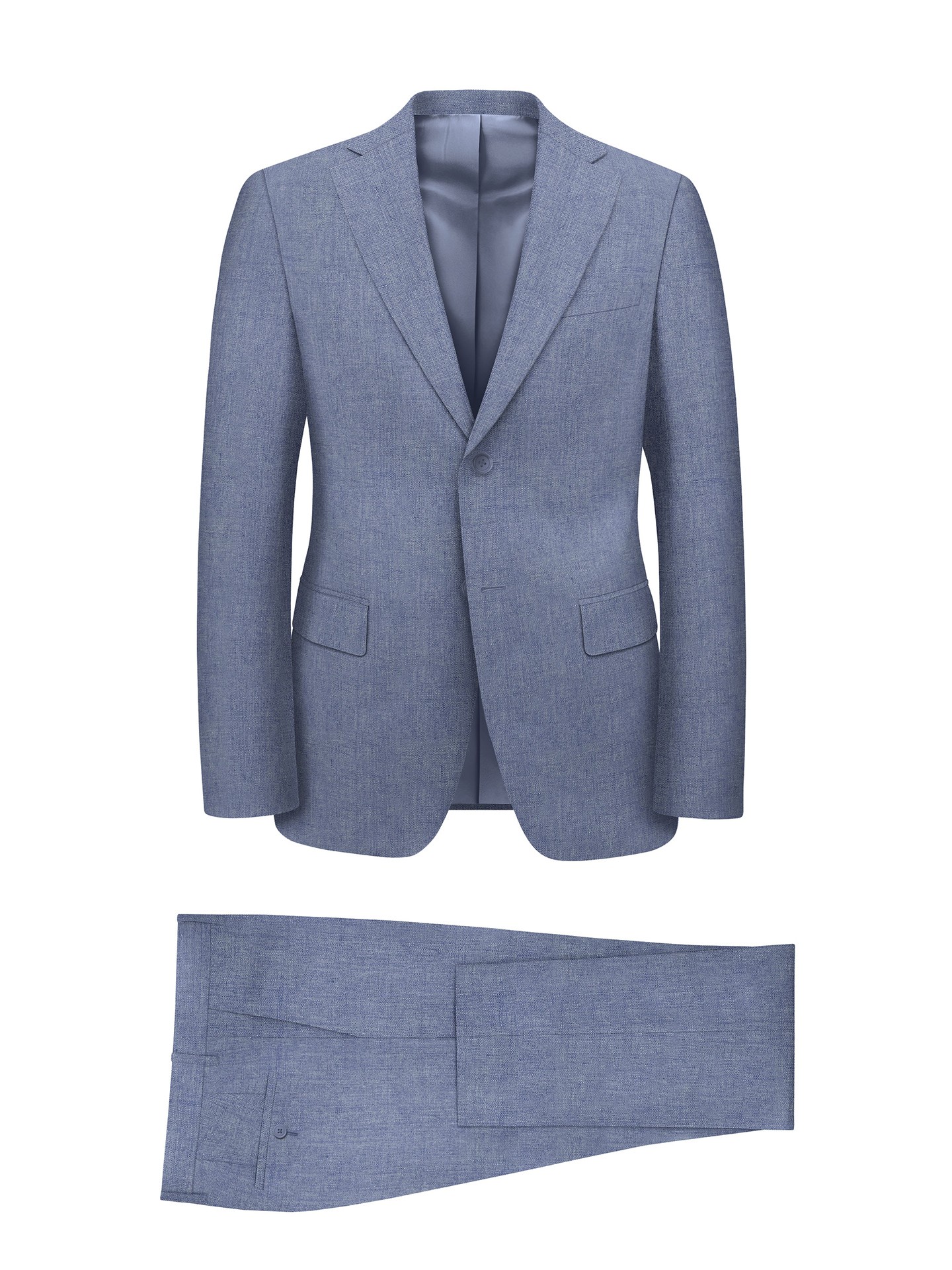 Regular Fit Sky Blue Men's Suit