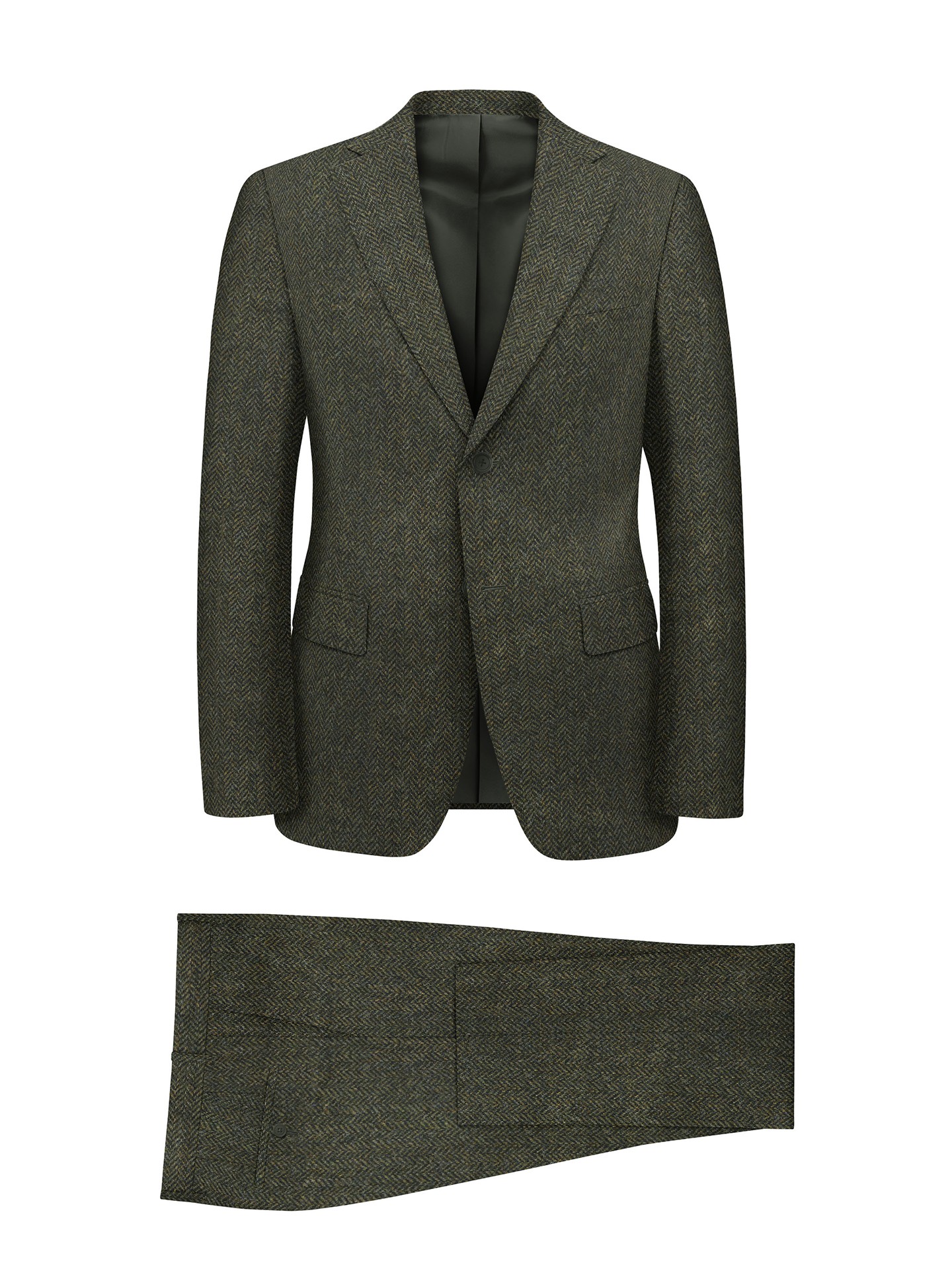 Regular Fit Green Men's Suit