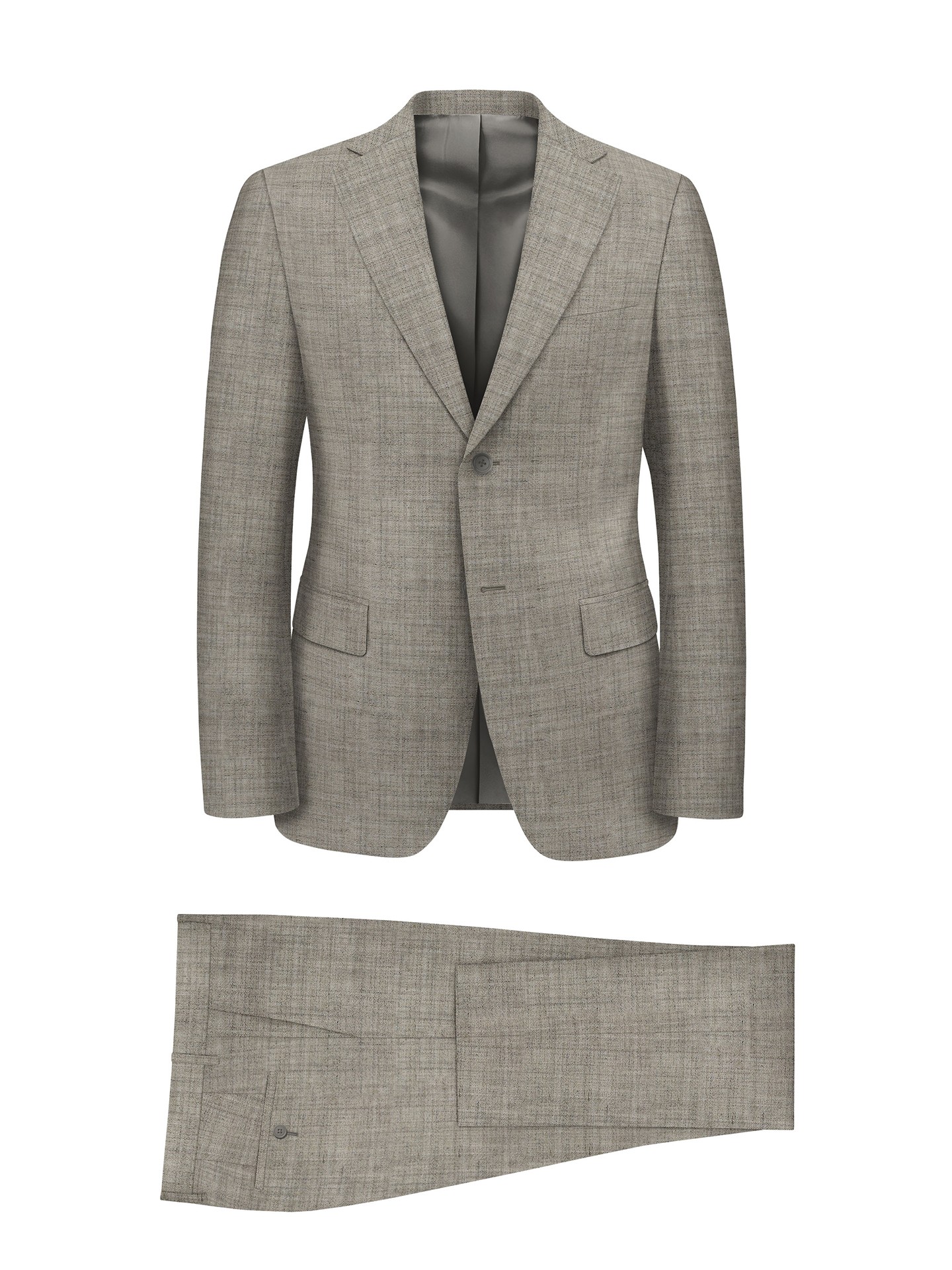 Regular Fit Beige Men's Suit