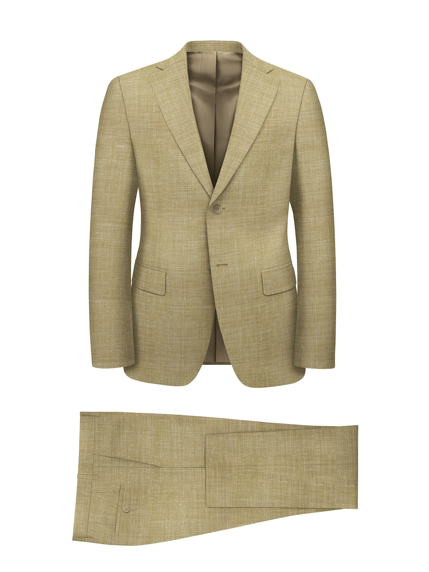 Regular Fit Beige Men's Suit