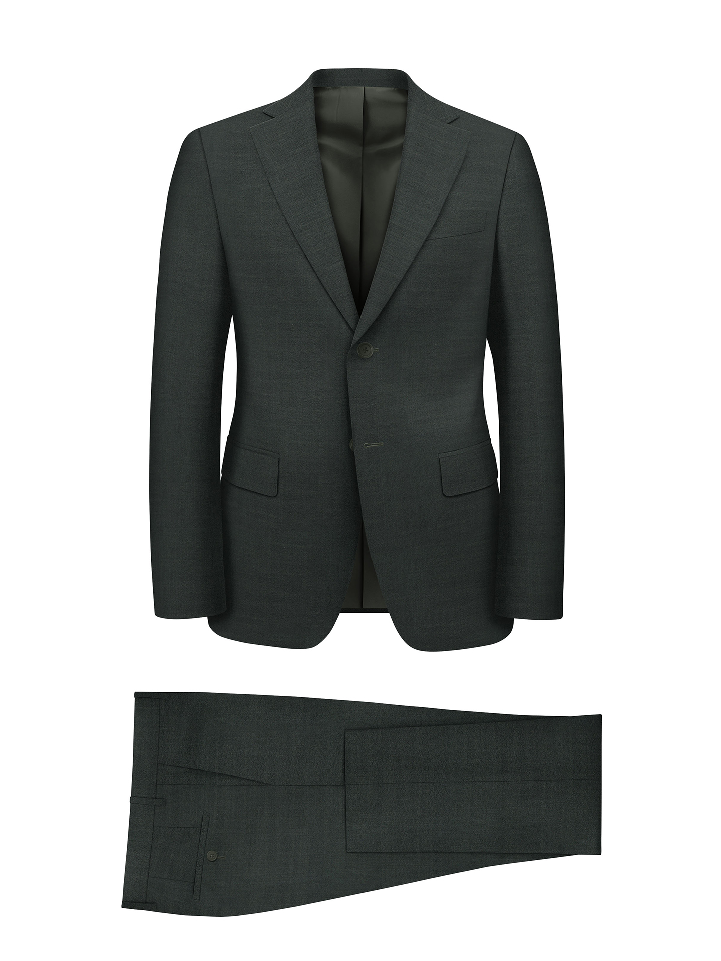 Regular Fit Dark Green Men's Suit