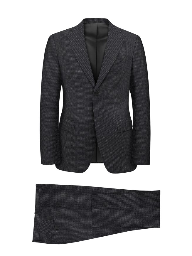 Regular Fit Grey Herringbone Men's 3 pieces Suit