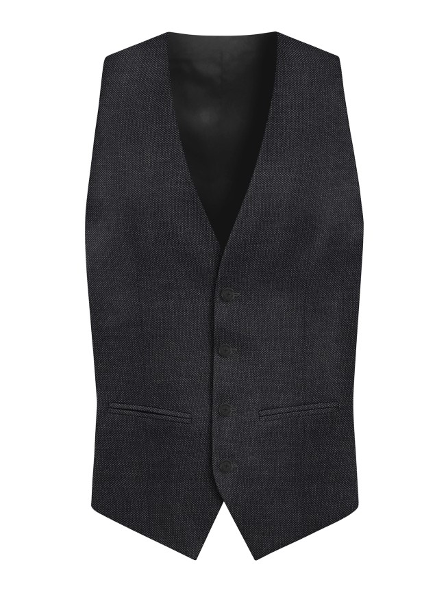 Regular Fit Grey Herringbone Men's 3 pieces Suit