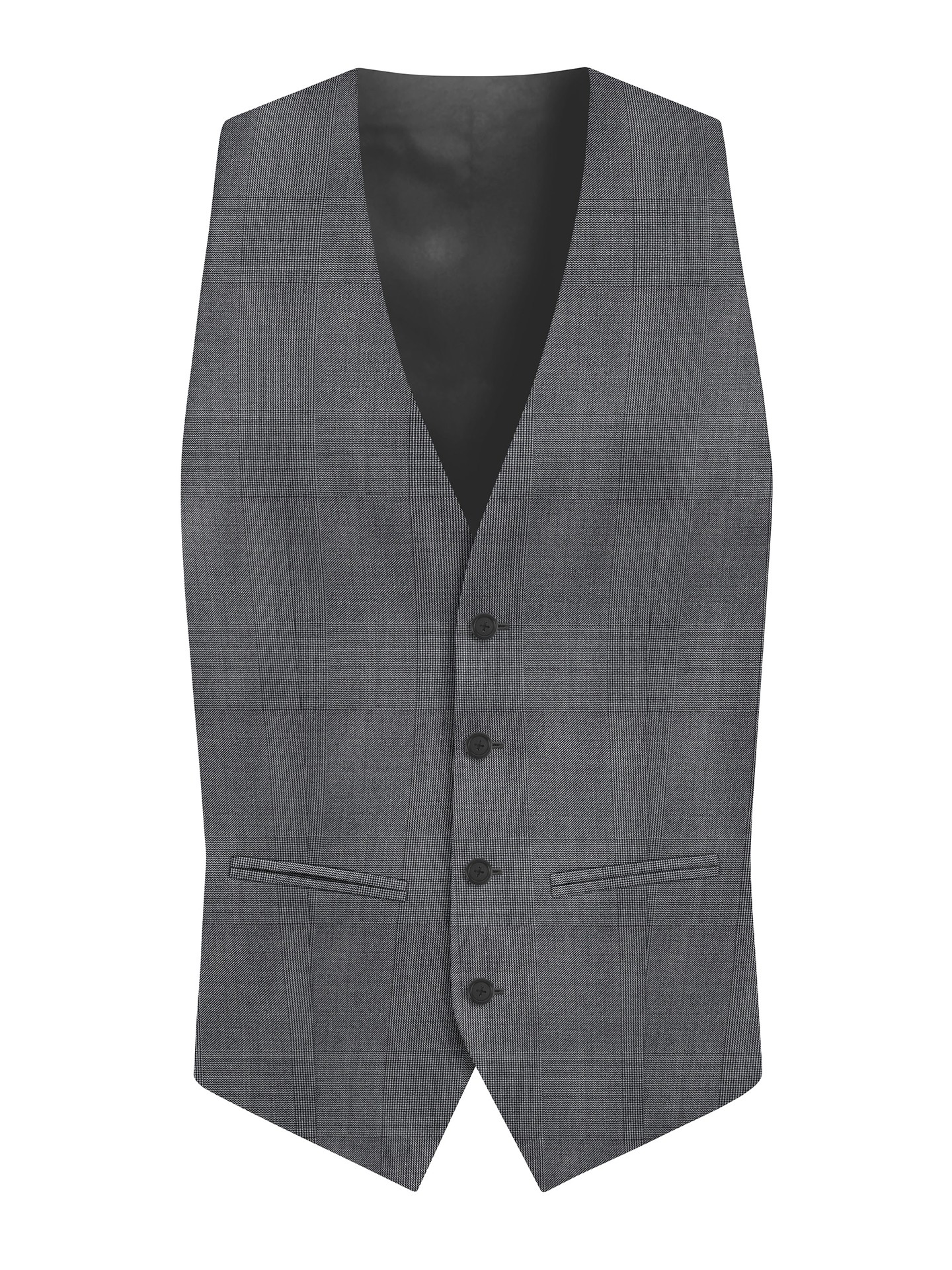 Regular Fit Grey Check Men's 3 pieces Suit