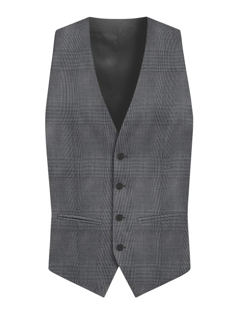 Regular Fit Grey Check Men's 3 pieces Suit