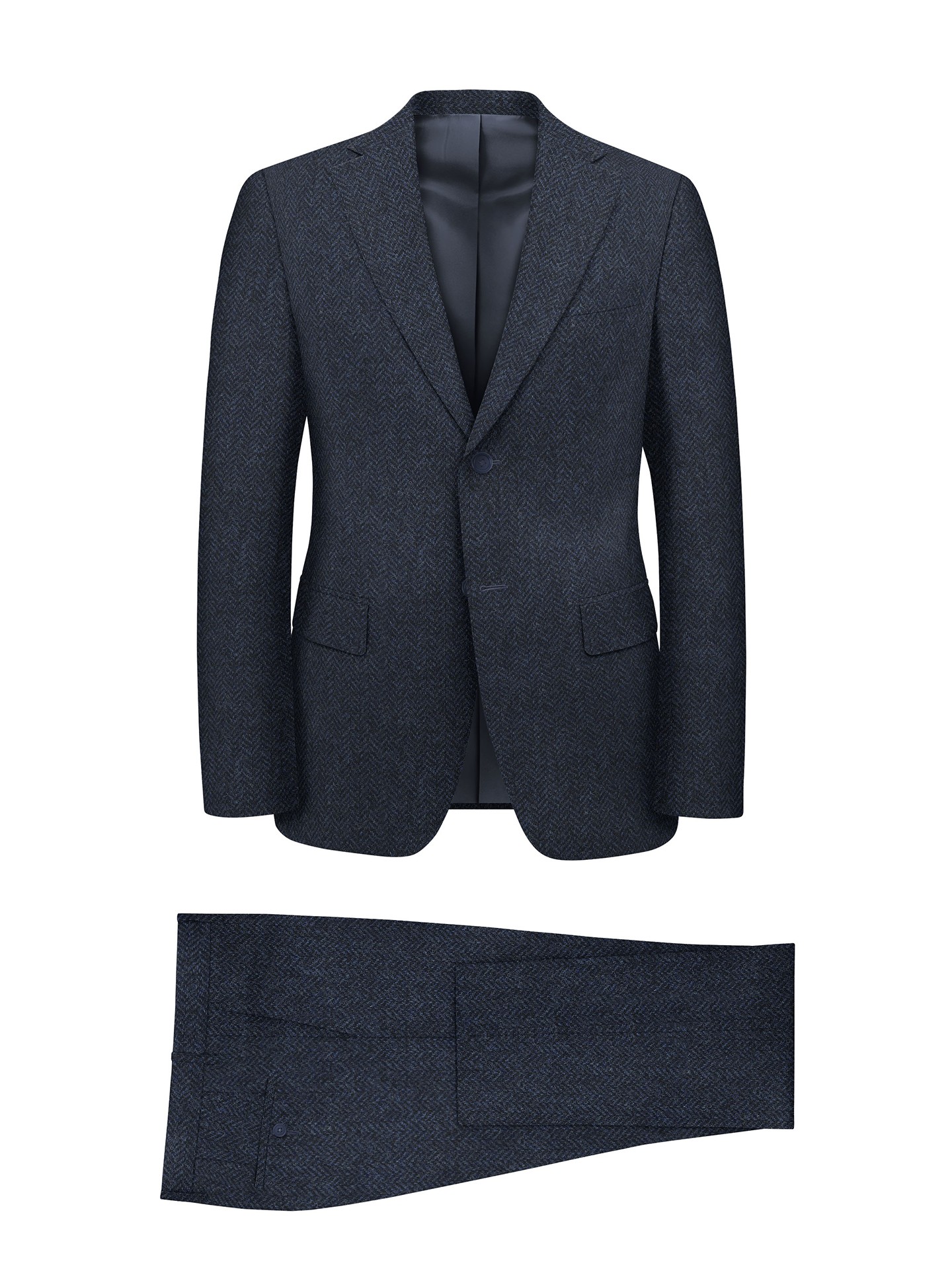Regular Fit Blue Men's 3 pieces Suit