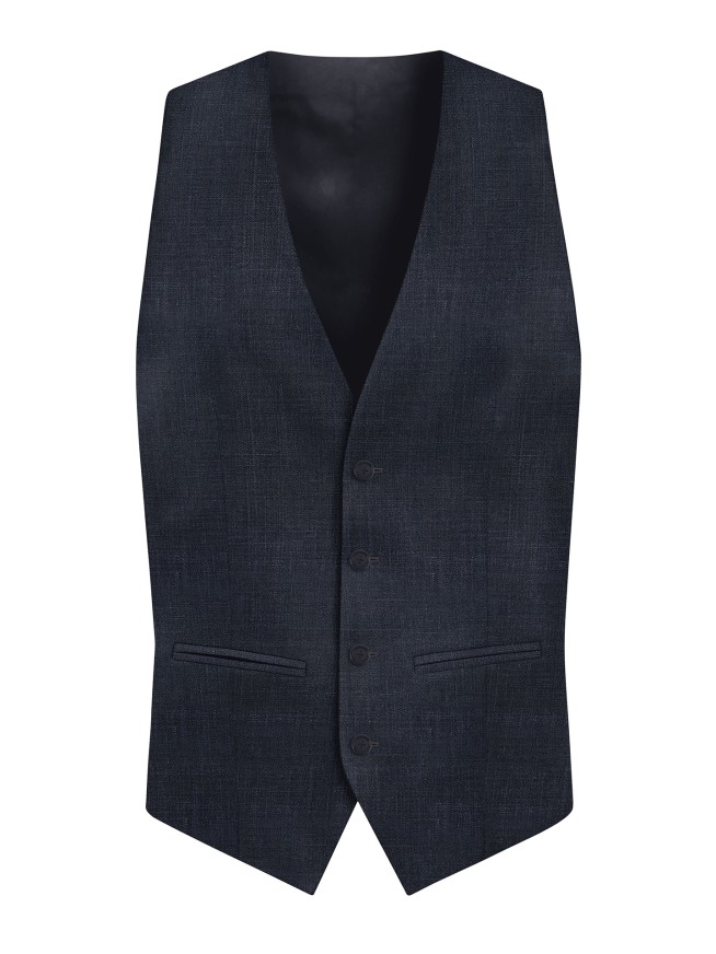 Regular Fit Dark Blue Men's 3 pieces Suit