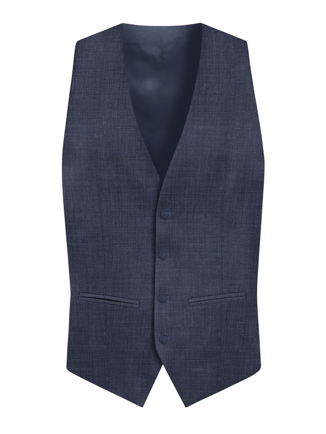 Regular Fit Blue Men's 3 pieces Suit
