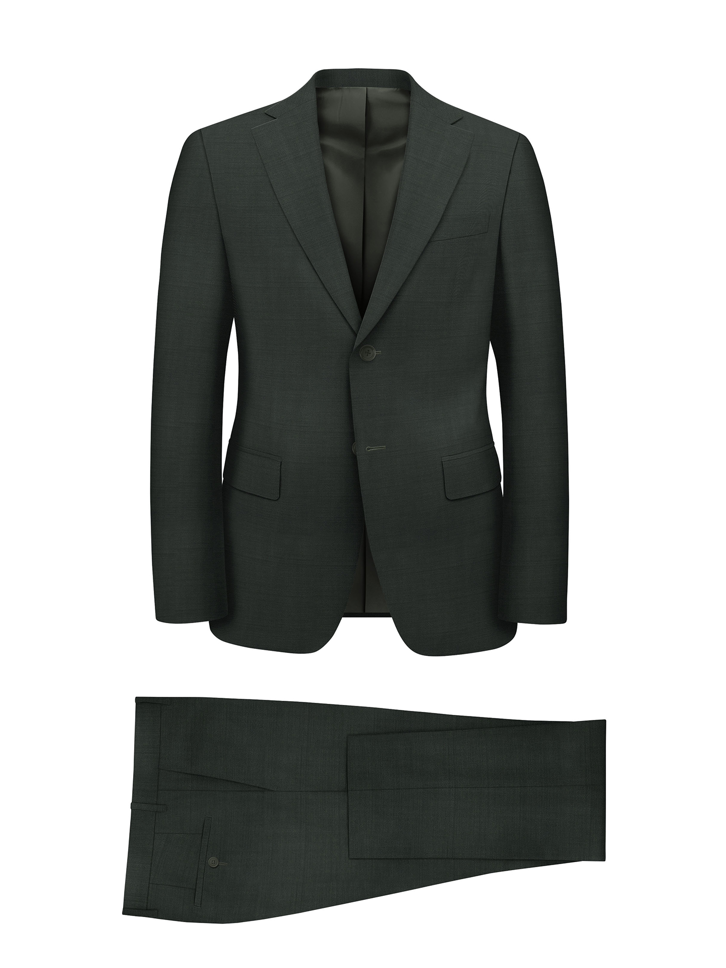 Regular Fit Green Men's 3 pieces Suit
