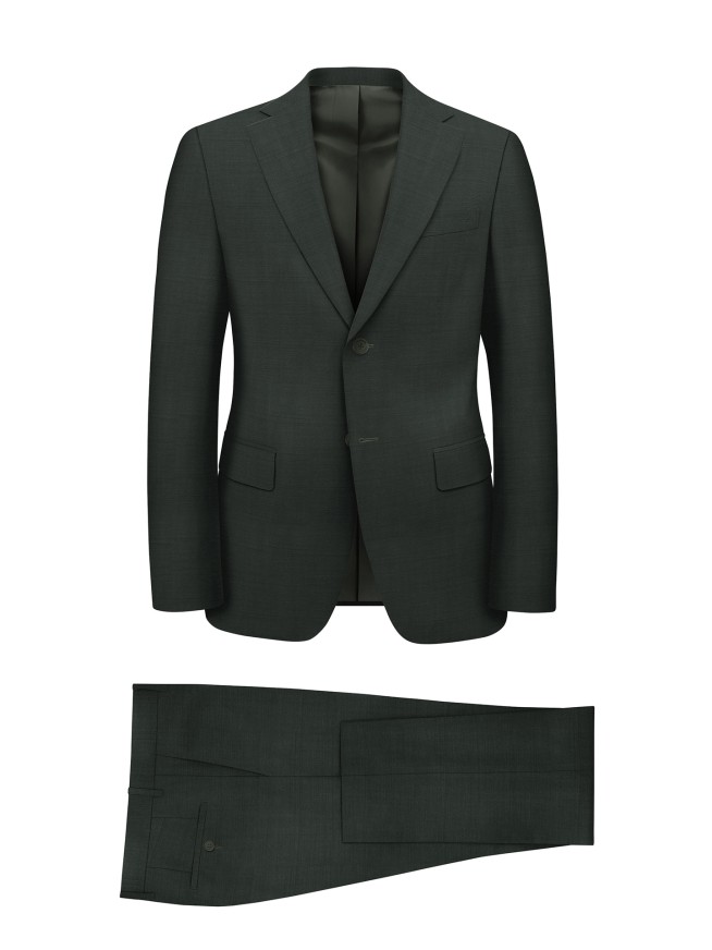 Regular Fit Green Men's 3 pieces Suit