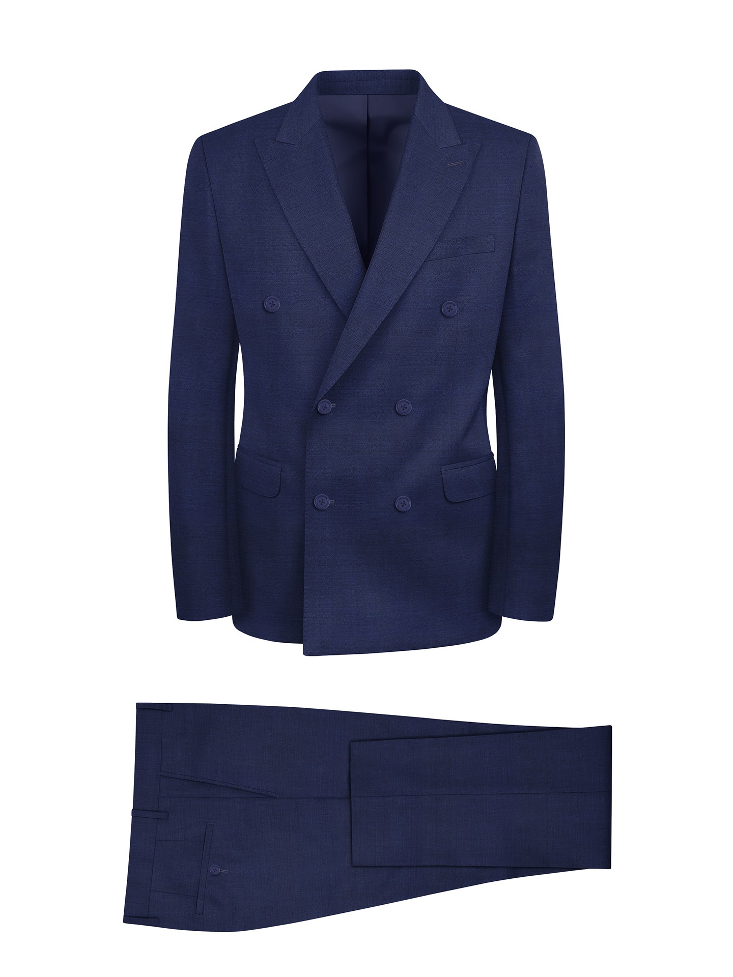 Regular Fit Blue Men's 3 pieces Suit