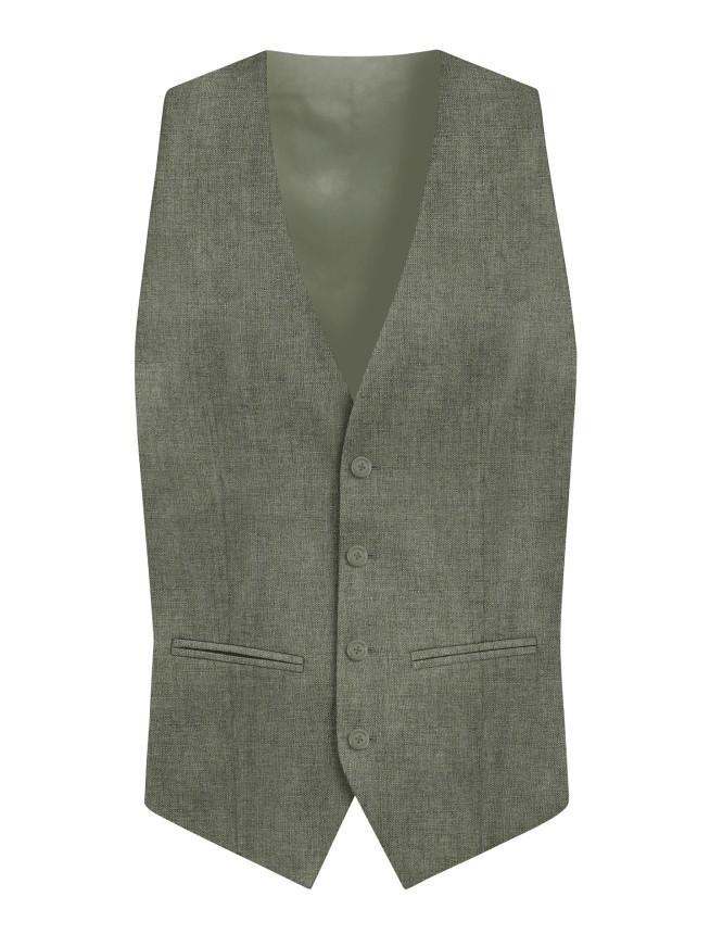 Regular Fit Green Men's 3 pieces Suit