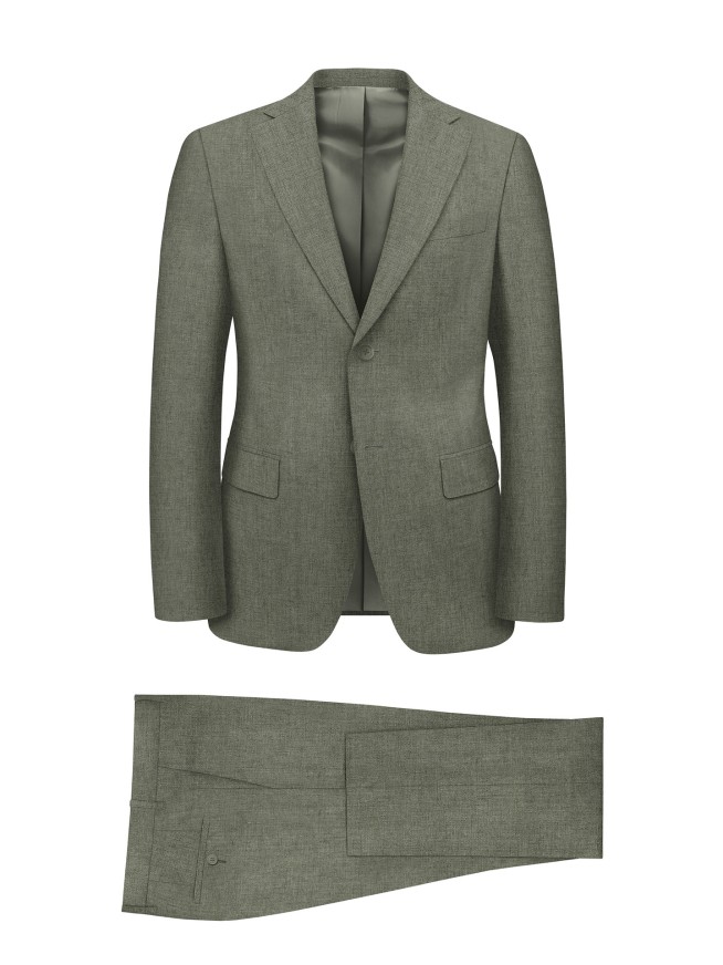 Regular Fit Green Men's 3 pieces Suit