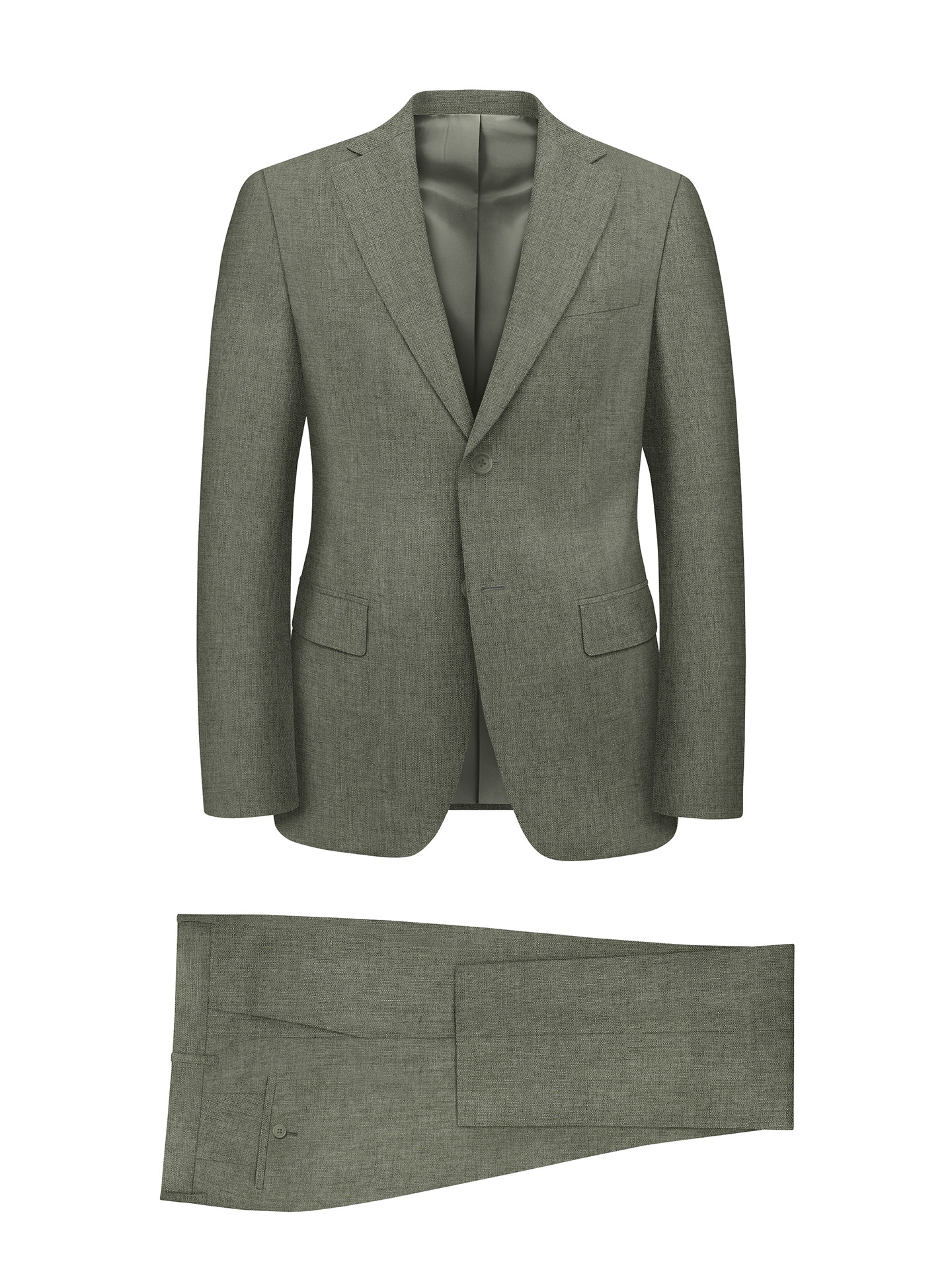 Regular Fit Green Men's 3 pieces Suit