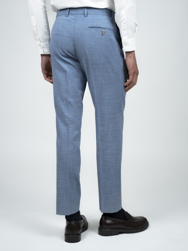 Regular Fit Light Blue Easy Care Trousers