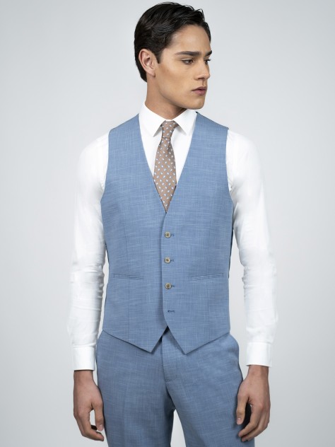 Regular Fit Light Blue Easy Care Waistcoat - Image product