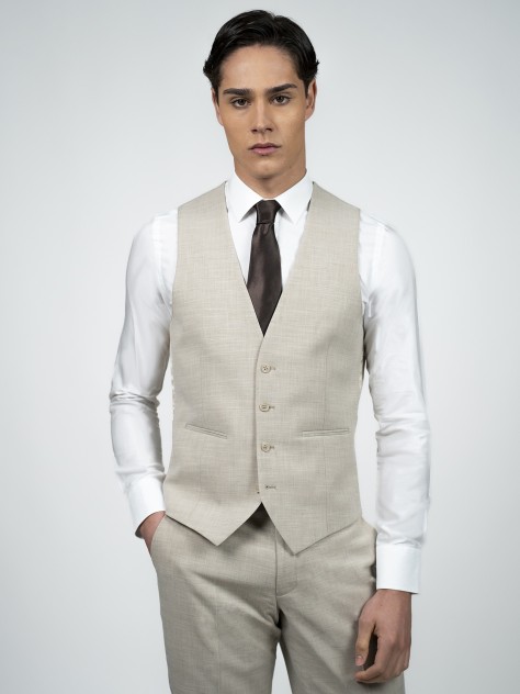 Regular Fit Sand Easy Care Waistcoat - Image product