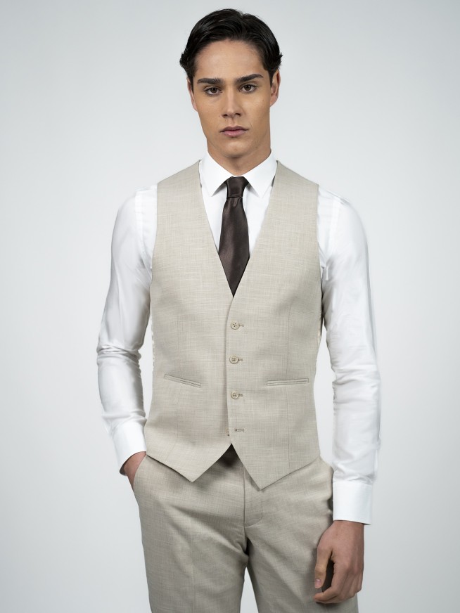 Regular Fit Sand Easy Care Waistcoat