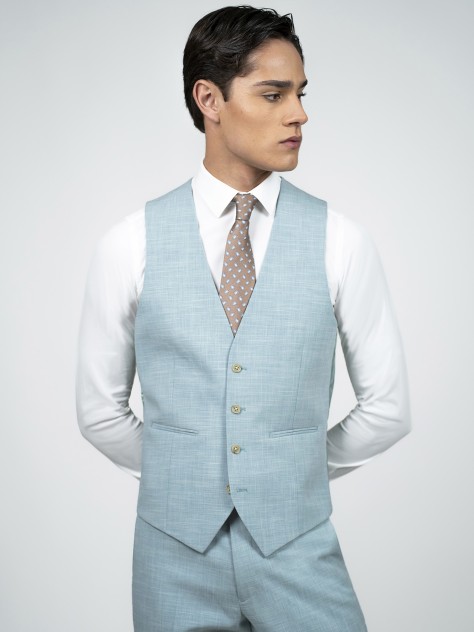 Regular Fit Light Green Easy Care Waistcoat - Image product