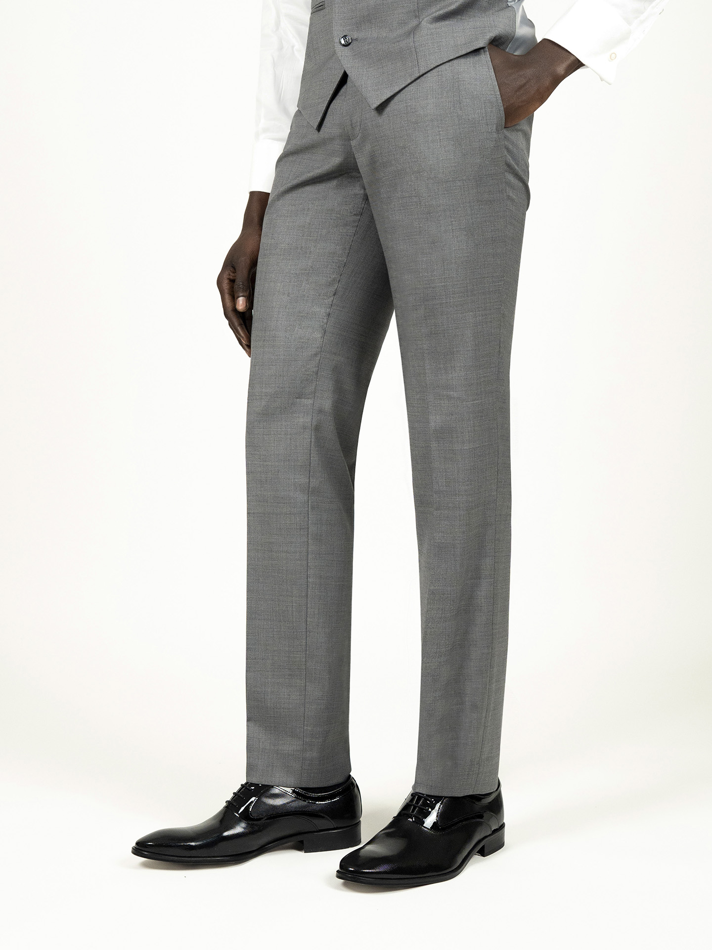 Grey Tailored Fit Trousers