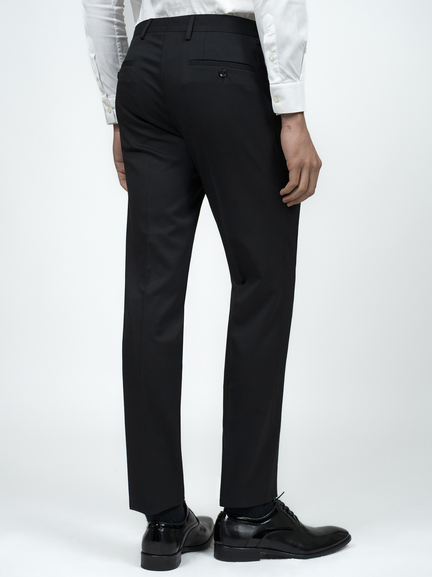 Tailored Fit Black Stretch Trousers
