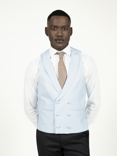 Light Blue Double-Breasted Waistcoat - Image product