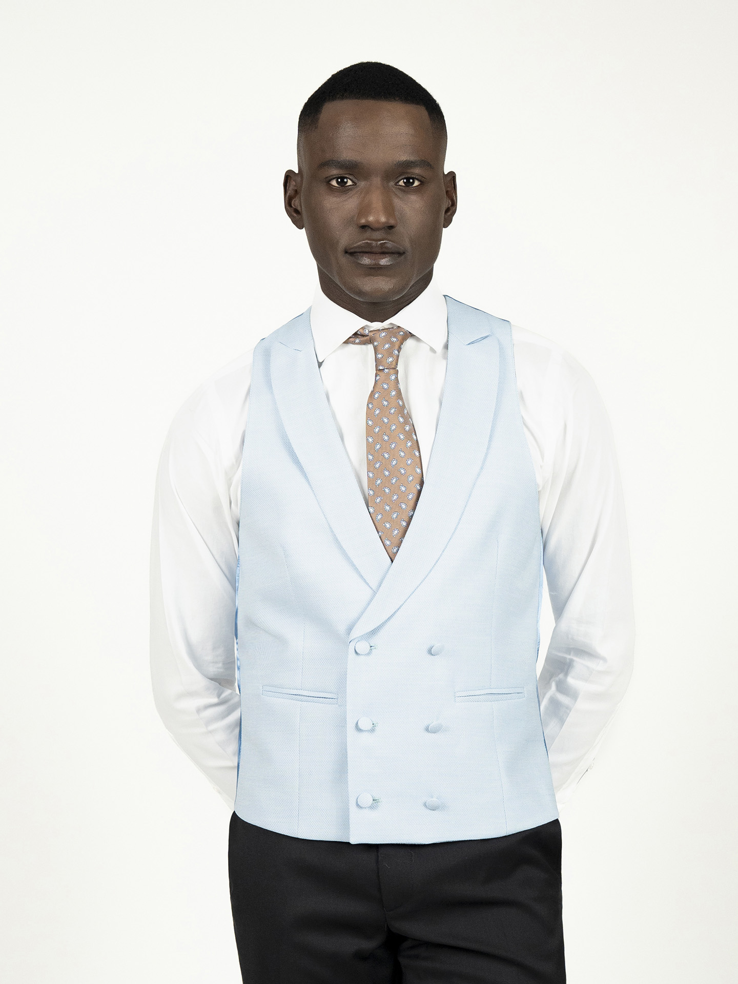 Light Blue Double-Breasted Waistcoat