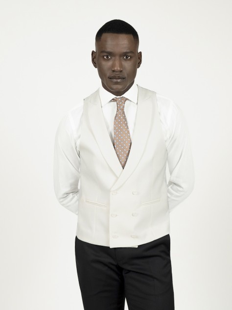 White Double-Breasted Waistcoat - Image product