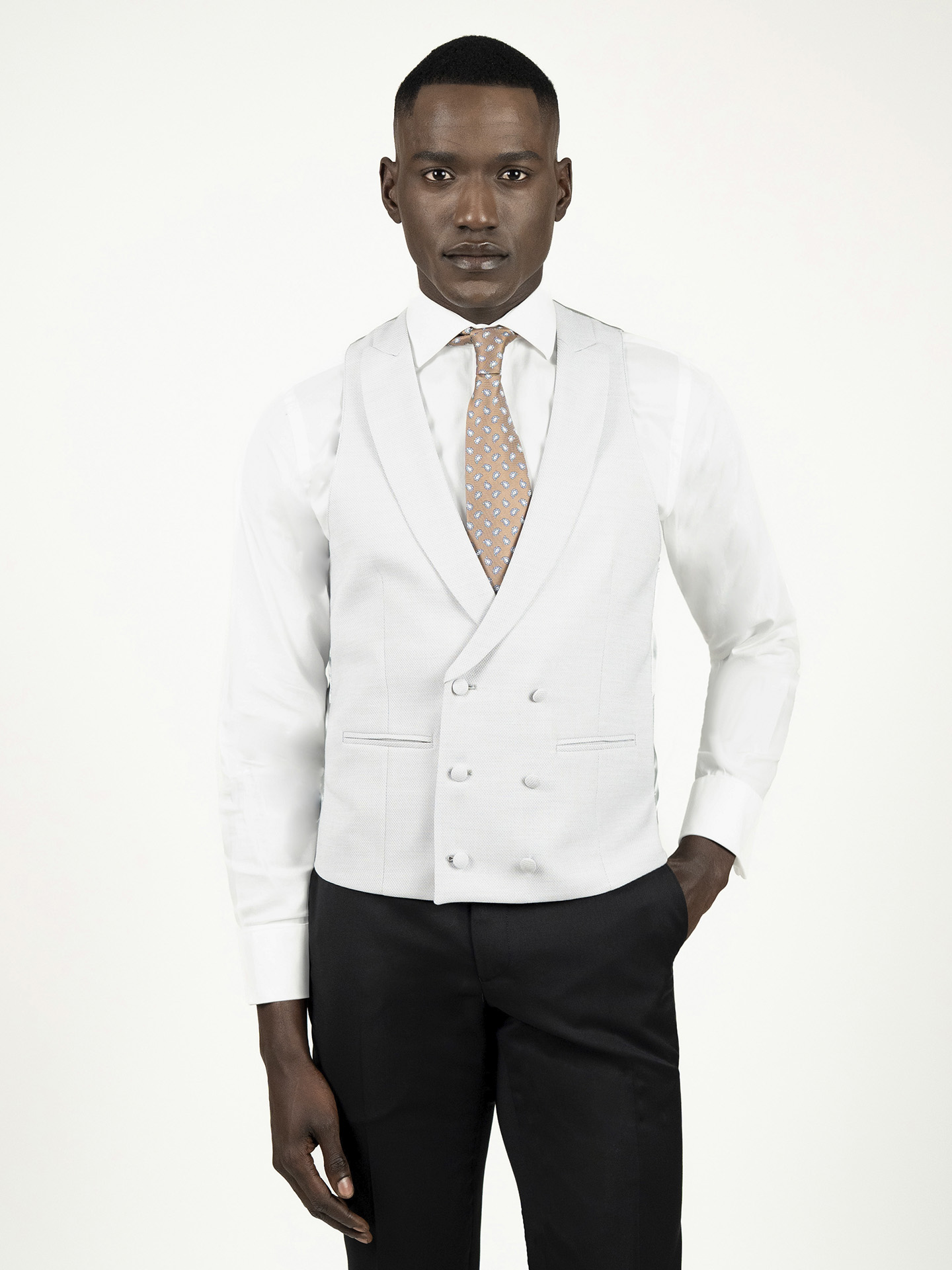 Grey Double-Breasted Waistcoat
