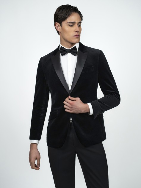 Black Velvet Jacket Regular Fit - Image product
