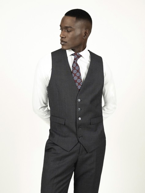 Dark Grey Tailored Fit Waistcoat - Image product