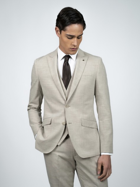 Regular Fit Light Beige Care 3 Piece Suit