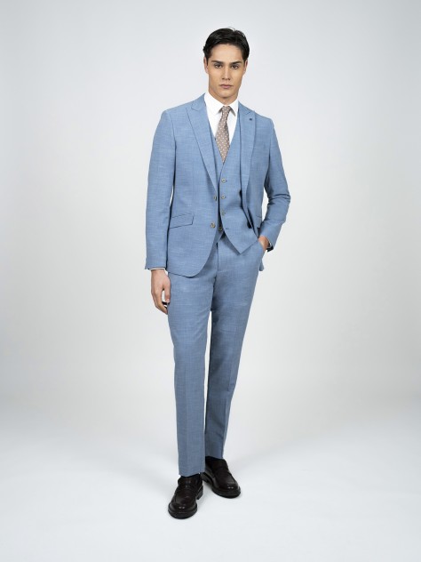 Regular Fit Light Blue Easy Care 3 Piece Suit - Image product