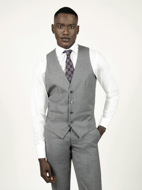 Grey Tailored Fit Waistcoat - Image product
