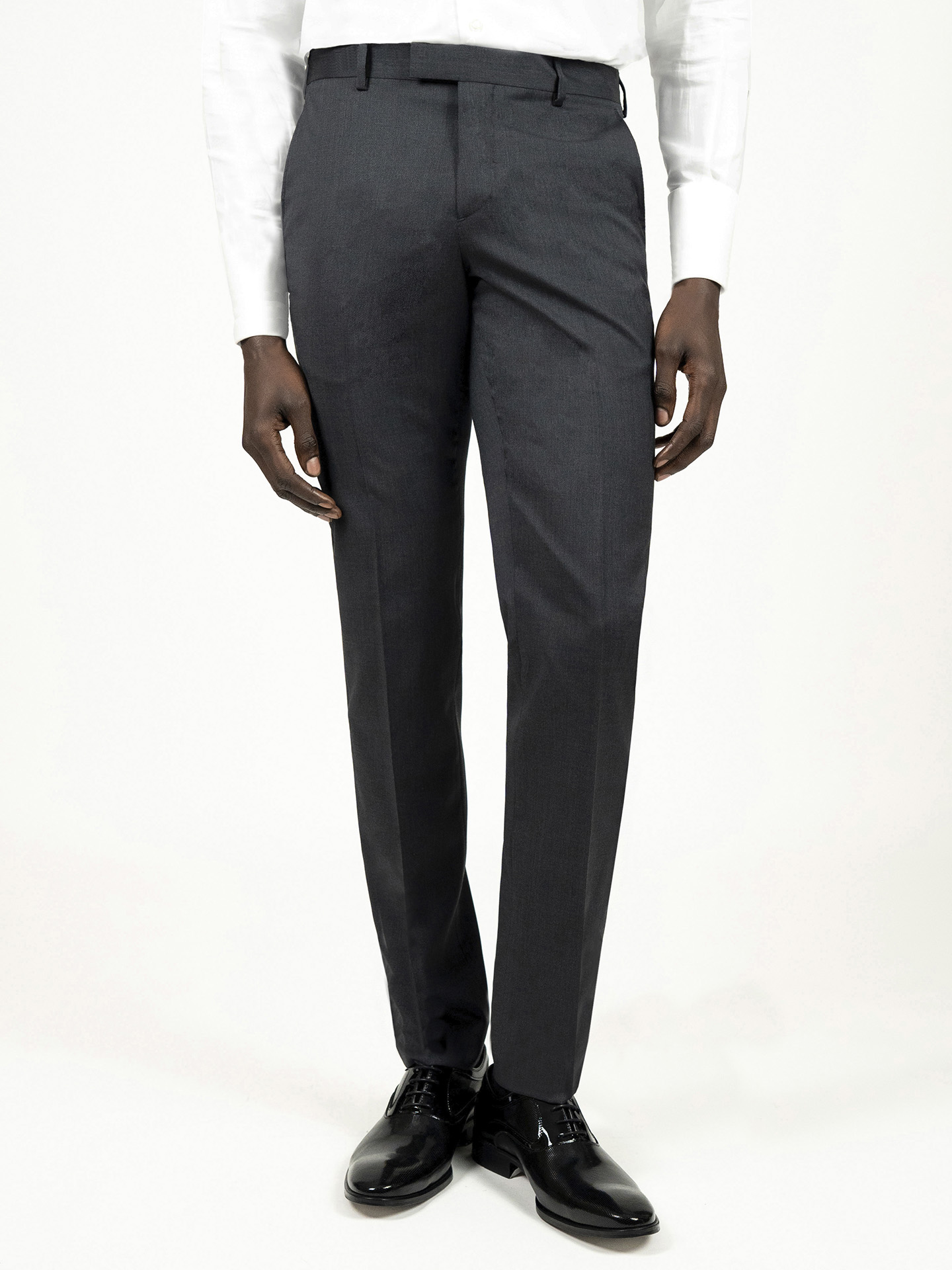 Tailored Fit Charcoal Grey Italian Fabric Trousers