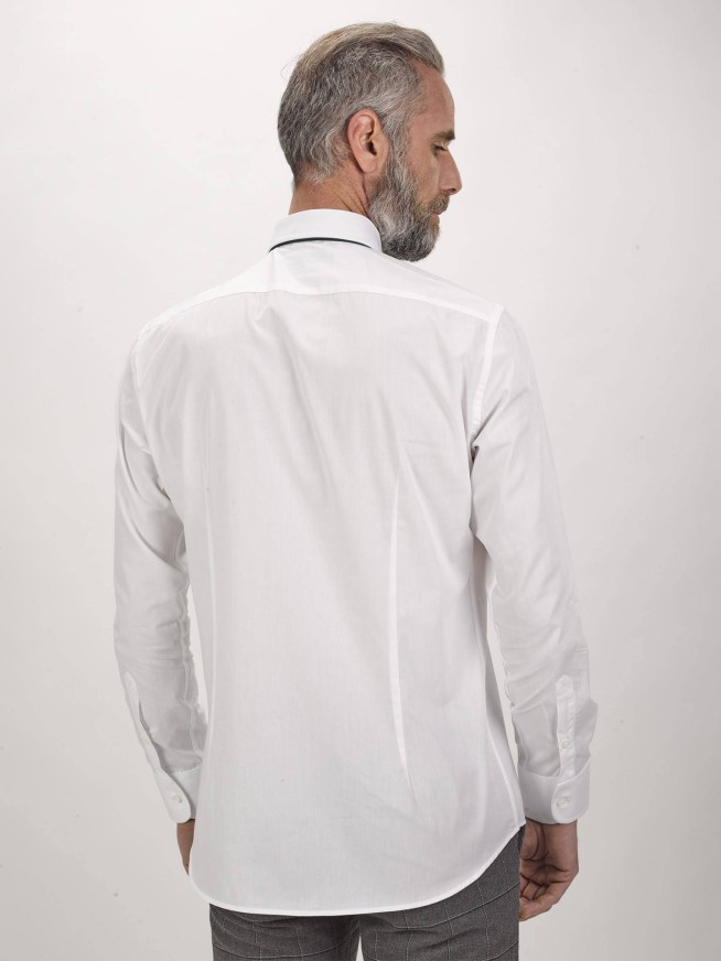 White Contemporary Fit 50/50 Classic Shirt
