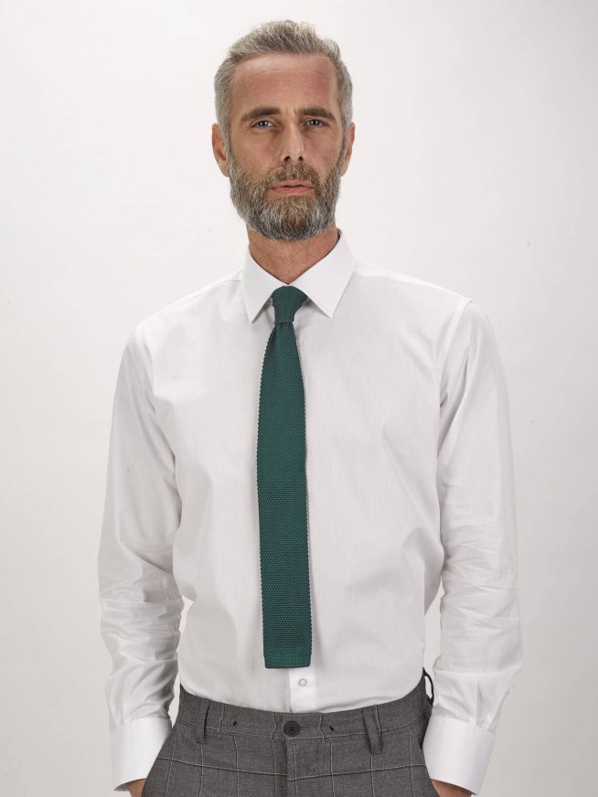 White Contemporary Fit 50/50 Classic Shirt