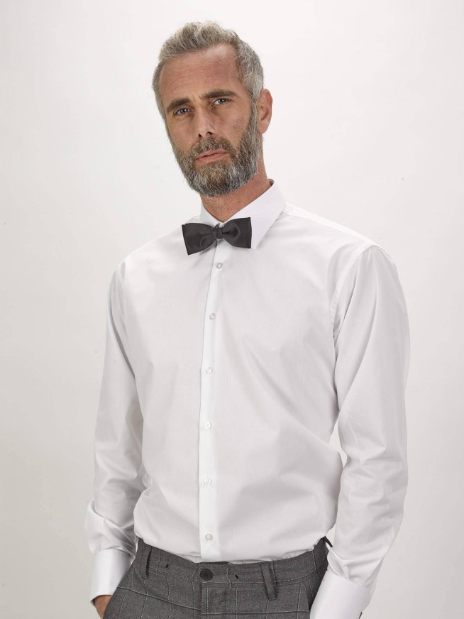 White Regular Fit Easy Care Double Cuff Shirt