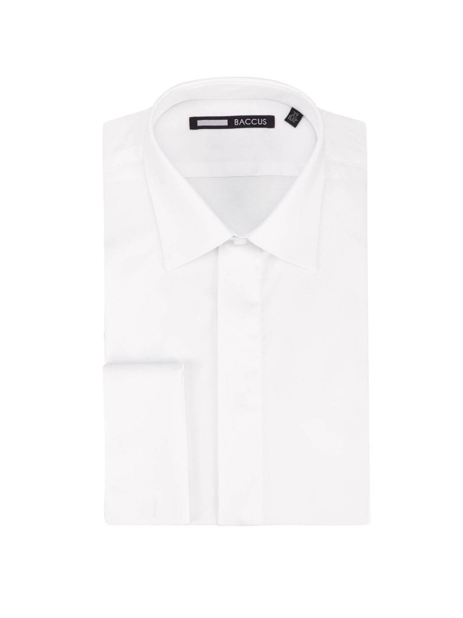 White Regular Fit Cotton Formal Shirt