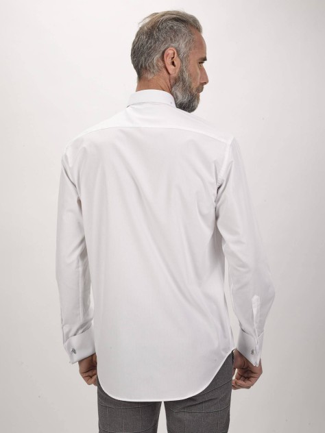White Regular Fit Easy Care Double Cuff Shirt