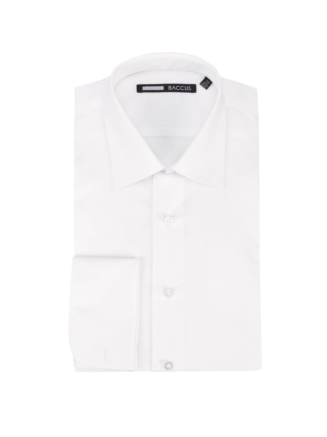 White Regular Fit Easy Care Double Cuff Shirt