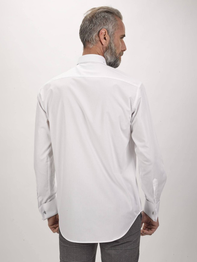 White Regular Fit Easy Care Double Cuff Shirt