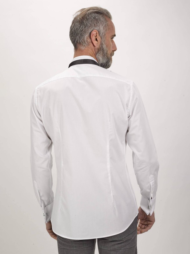 White Contemporary Fit Easy Care Tuxedo Shirt
