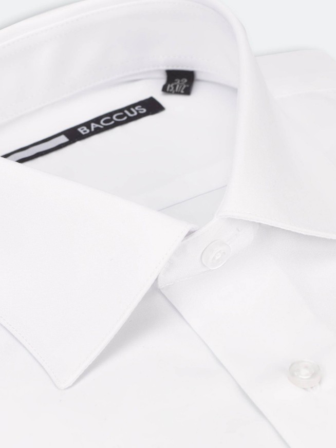 White Regular Fit Cotton Formal Shirt