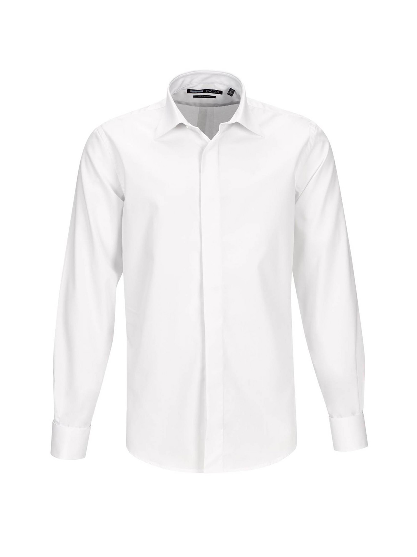 White Contemporary Fit Covered Placket Formal Shirt