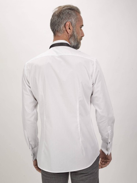 White Contemporary Fit Easy Care Tuxedo Shirt