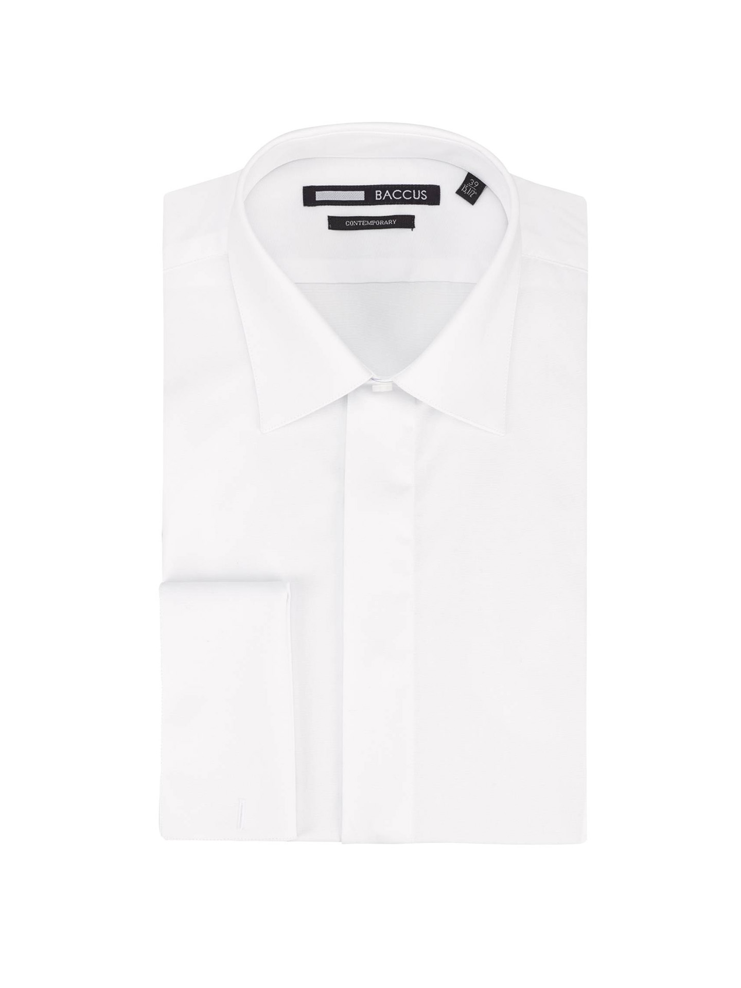 White Contemporary Fit Covered Placket Formal Shirt