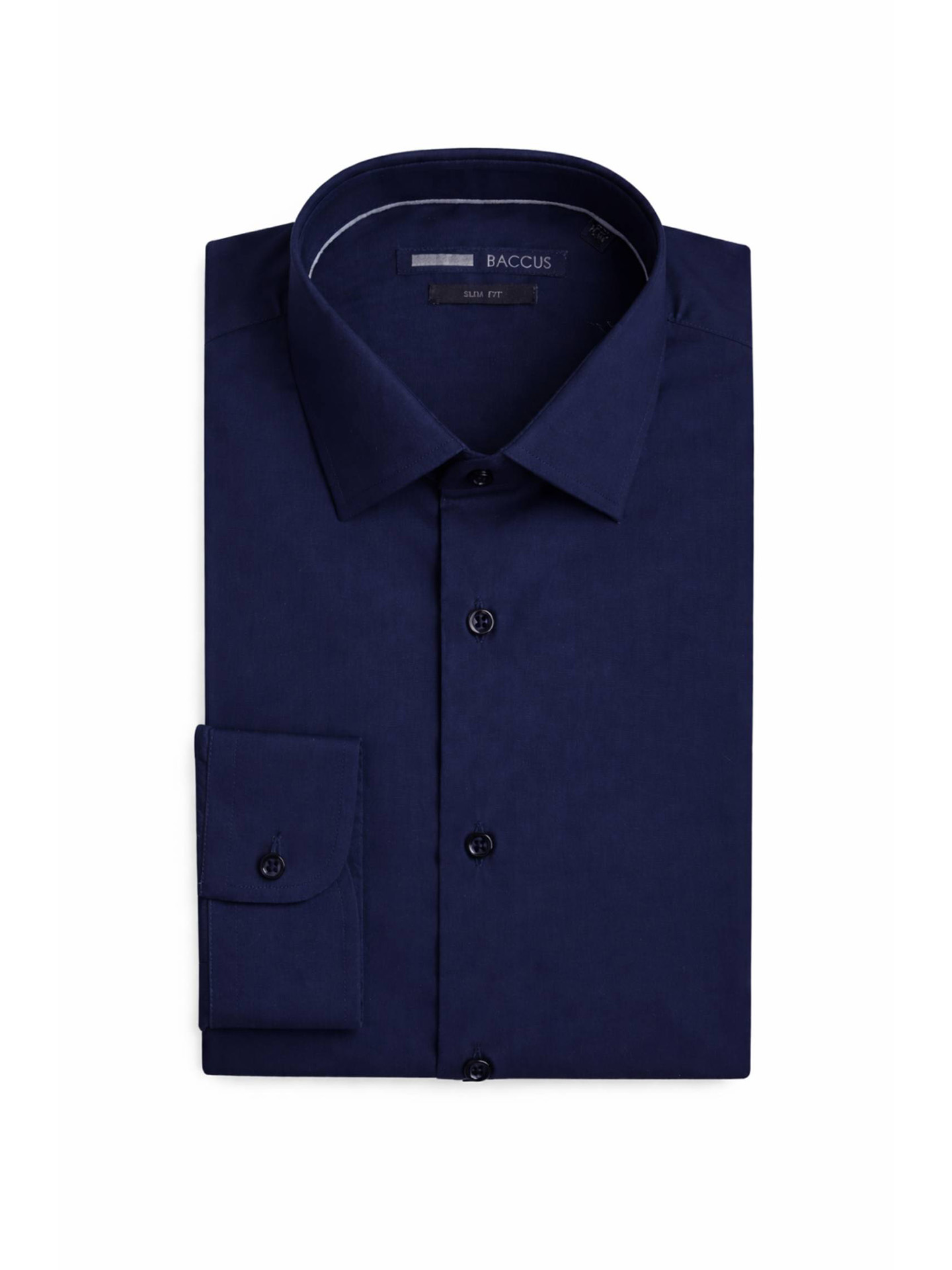 White Slim Fit Shirt with Contrast Collar Detail